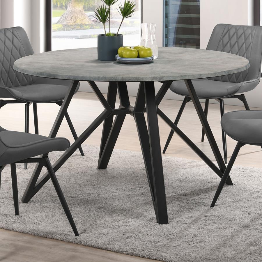 Neil Round 50-inch SmartTop Dining Table Gunmetal - 193801