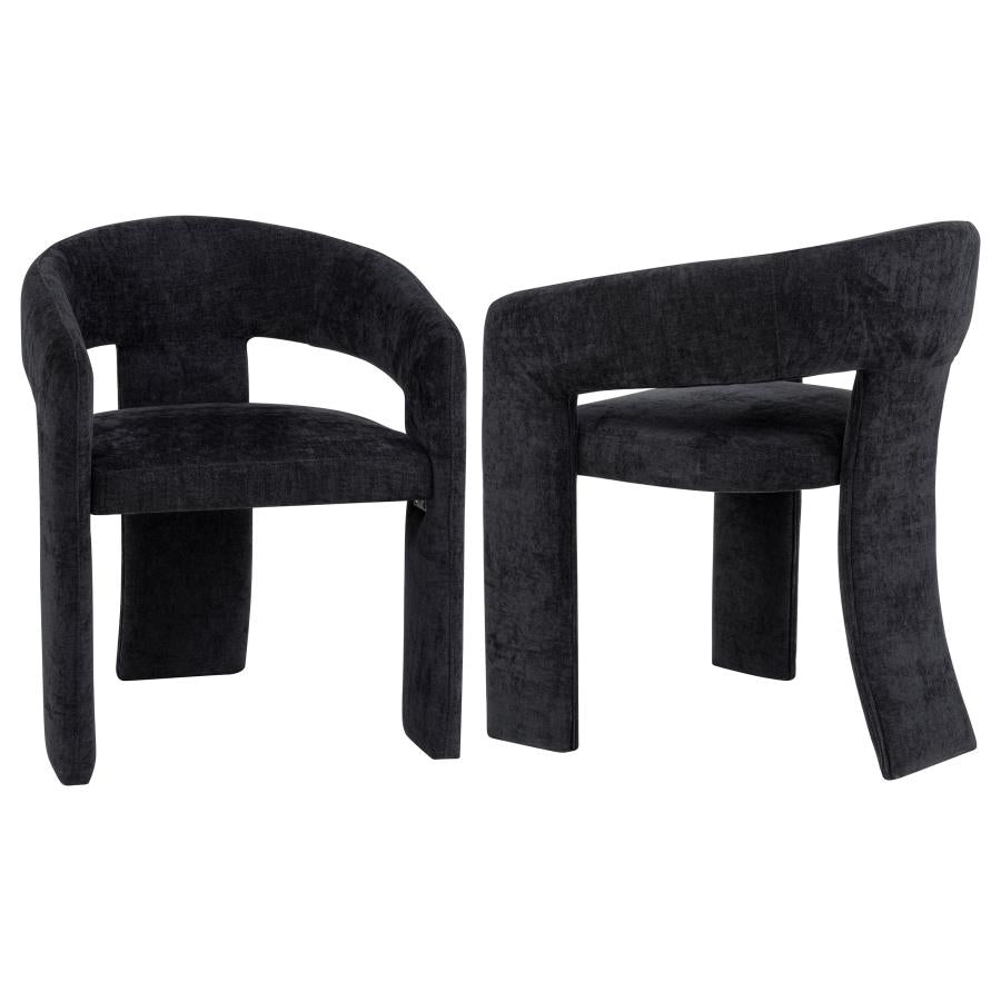 Carlow Upholstered Dining Arm Chair Black (Set of 2) - 193813BLK