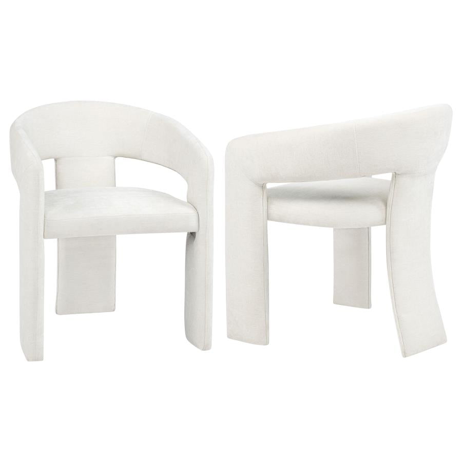 Carlow Upholstered Dining Arm Chair White (Set of 2) - 193813WHT