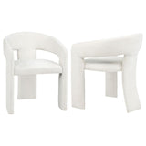 Carlow Upholstered Dining Arm Chair White (Set of 2) - 193813WHT