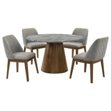 Franklin 5-piece Round Dining Table Set Grey and Dark Brown - 193820-S5