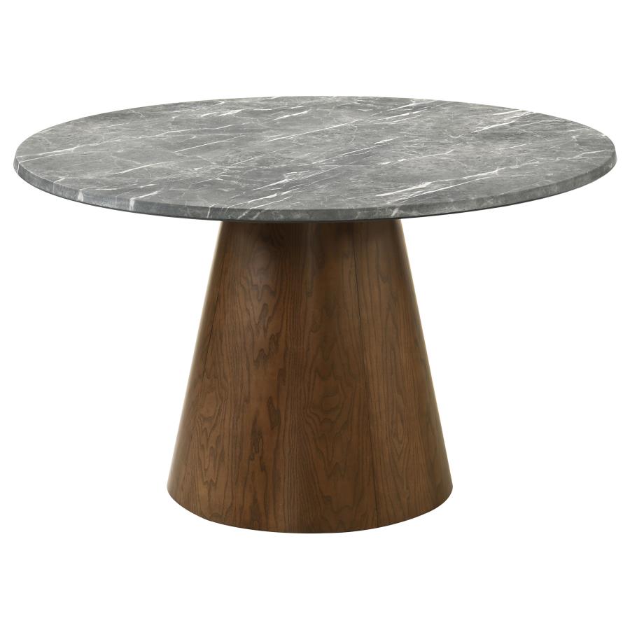 Franklin 5-piece Round Dining Table Set Grey and Dark Brown - 193820-S5