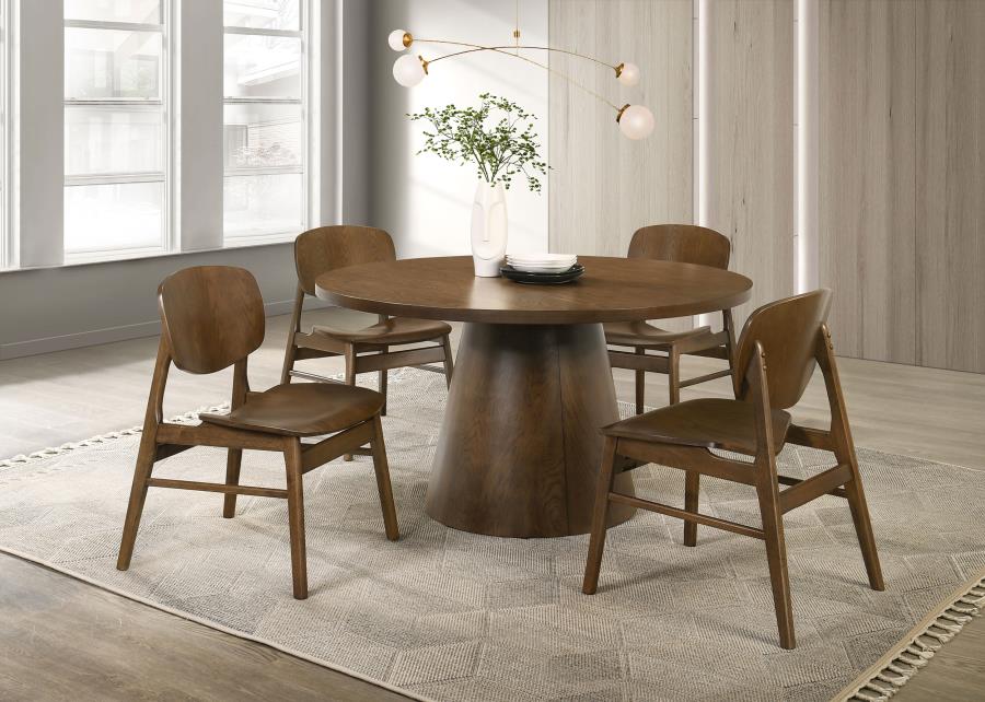 Franklin 5-piece 54-inch Round Dining Table Set Dark Brown - 193830-S5
