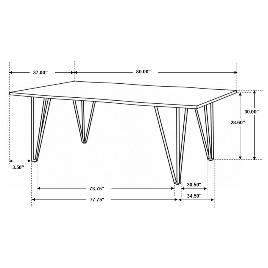 Neve 80-inch Live Edge Dining Table Grey Sheesham - 193861