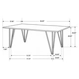 Neve 80-inch Live Edge Dining Table Grey Sheesham - 193861