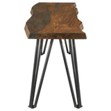 Neve Live Edge Wood Dining Bench Hairpin Legs Grey Sheesham - 193863