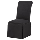 Shawna Upholstered Skirted Side Chair Black (Set of 2) - 193912BLK