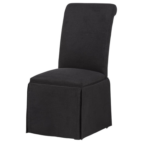 Shawna Upholstered Skirted Side Chair Black (Set of 2) - 193912BLK