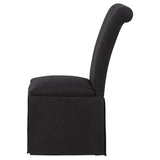 Shawna Upholstered Skirted Side Chair Black (Set of 2) - 193912BLK