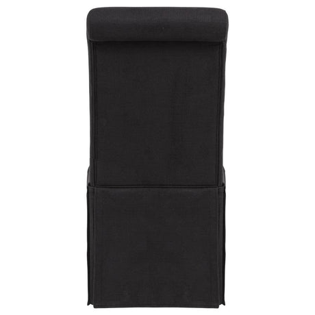 Shawna Upholstered Skirted Side Chair Black (Set of 2) - 193912BLK