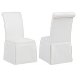 Shawna Upholstered Skirted Side Chair White (Set of 2) - 193912WHT