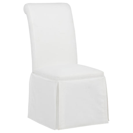 Shawna Upholstered Skirted Side Chair White (Set of 2) - 193912WHT
