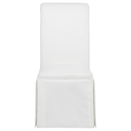 Shawna Upholstered Skirted Side Chair White (Set of 2) - 193912WHT