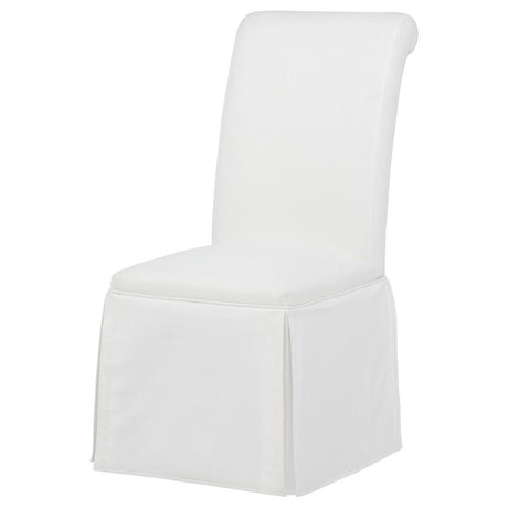 Shawna Upholstered Skirted Side Chair White (Set of 2) - 193912WHT