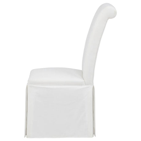 Shawna Upholstered Skirted Side Chair White (Set of 2) - 193912WHT