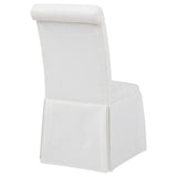 Shawna Upholstered Skirted Side Chair White (Set of 2) - 193912WHT