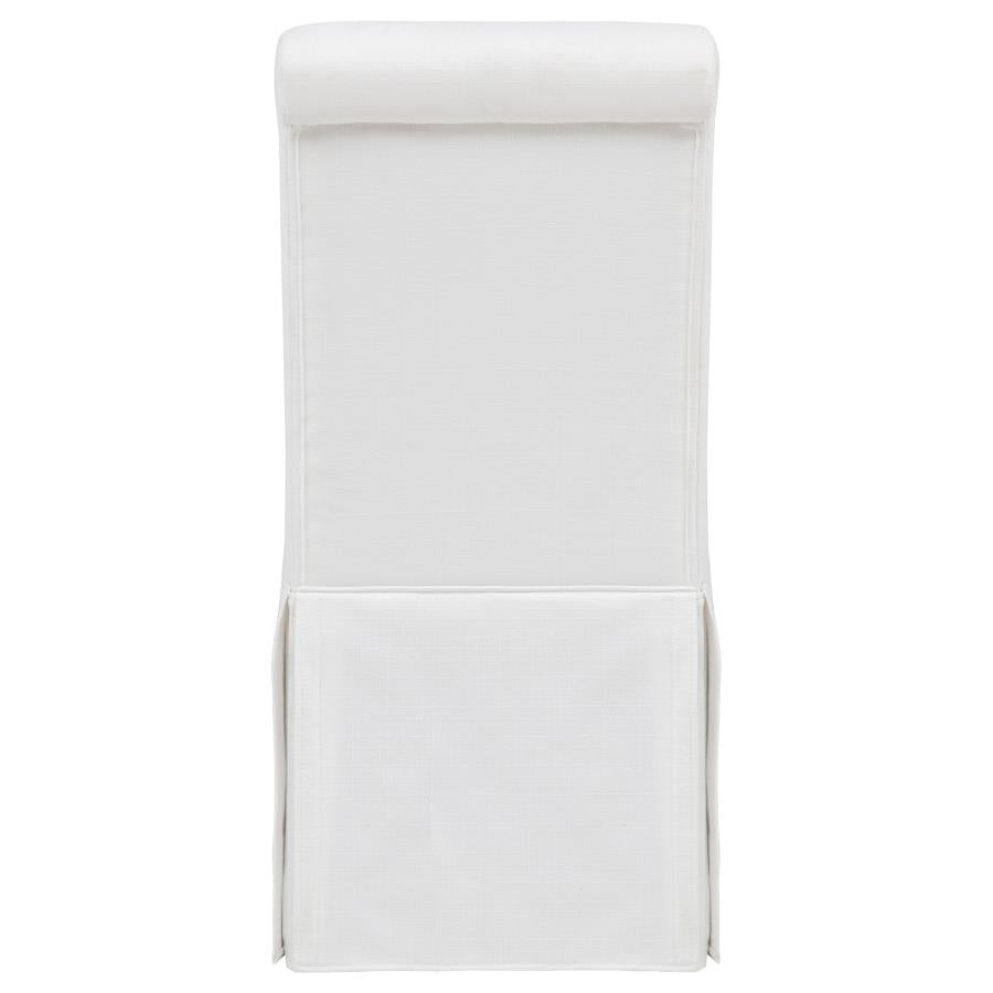 Shawna Upholstered Skirted Side Chair White (Set of 2) - 193912WHT