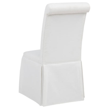 Shawna Upholstered Skirted Side Chair White (Set of 2) - 193912WHT