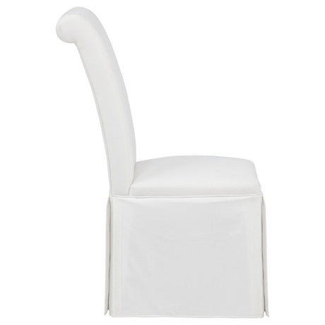 Shawna Upholstered Skirted Side Chair White (Set of 2) - 193912WHT