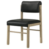 Kehoe Upholstered Dining Side Chair Black and Natural Oak (Set of 2) - 193922NAT