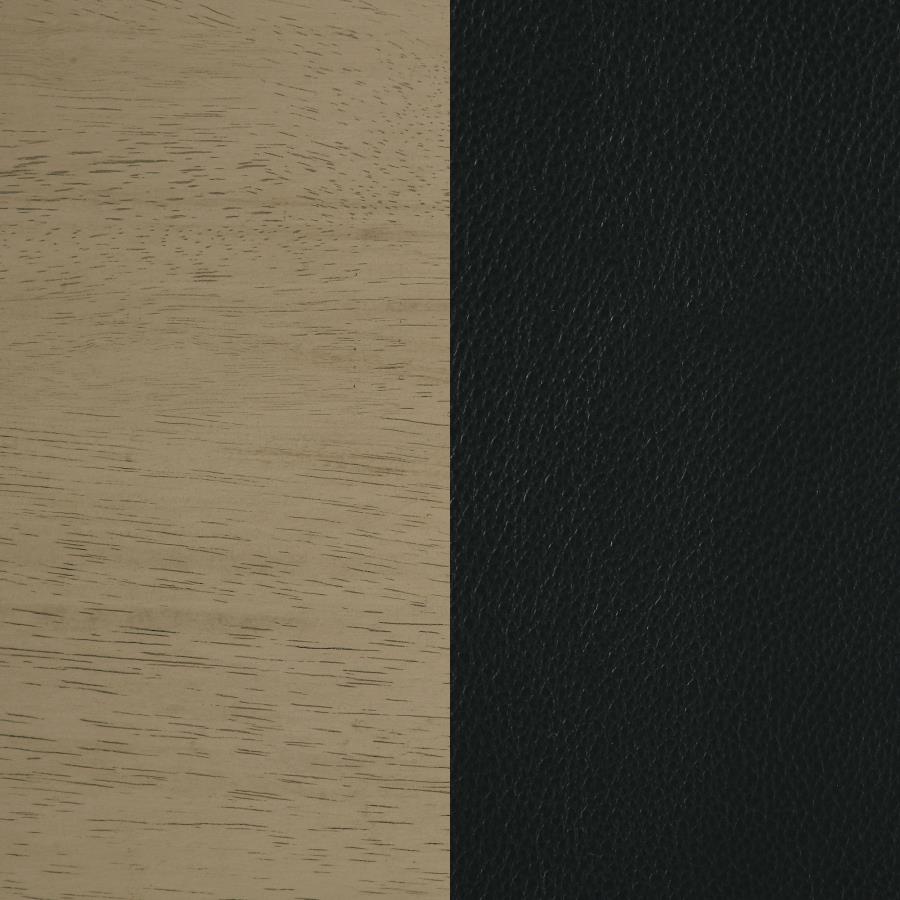Kehoe Upholstered Dining Side Chair Black and Natural Oak (Set of 2) - 193922NAT