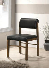 Kehoe Upholstered Dining Side Chair Black and Walnut (Set of 2) - 193922WAL