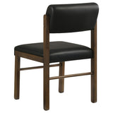 Kehoe Upholstered Dining Side Chair Black and Walnut (Set of 2) - 193922WAL