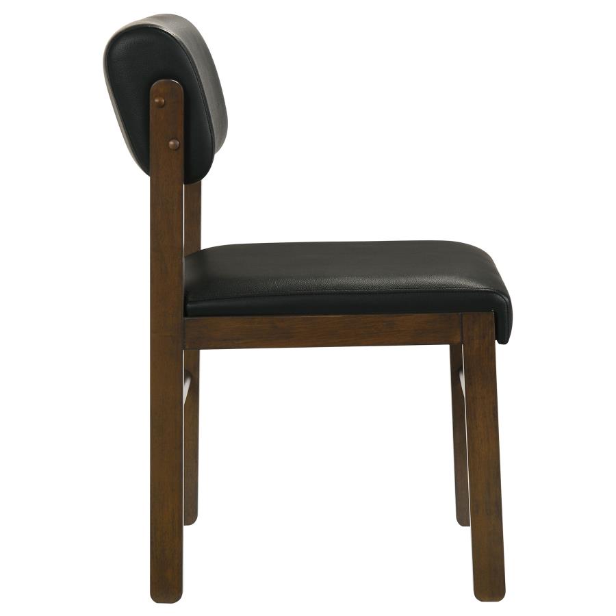 Kehoe Upholstered Dining Side Chair Black and Walnut (Set of 2) - 193922WAL