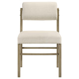 Kehoe Upholstered Dining Side Chair Cream and Natural Oak (Set of 2) - 193932NAT