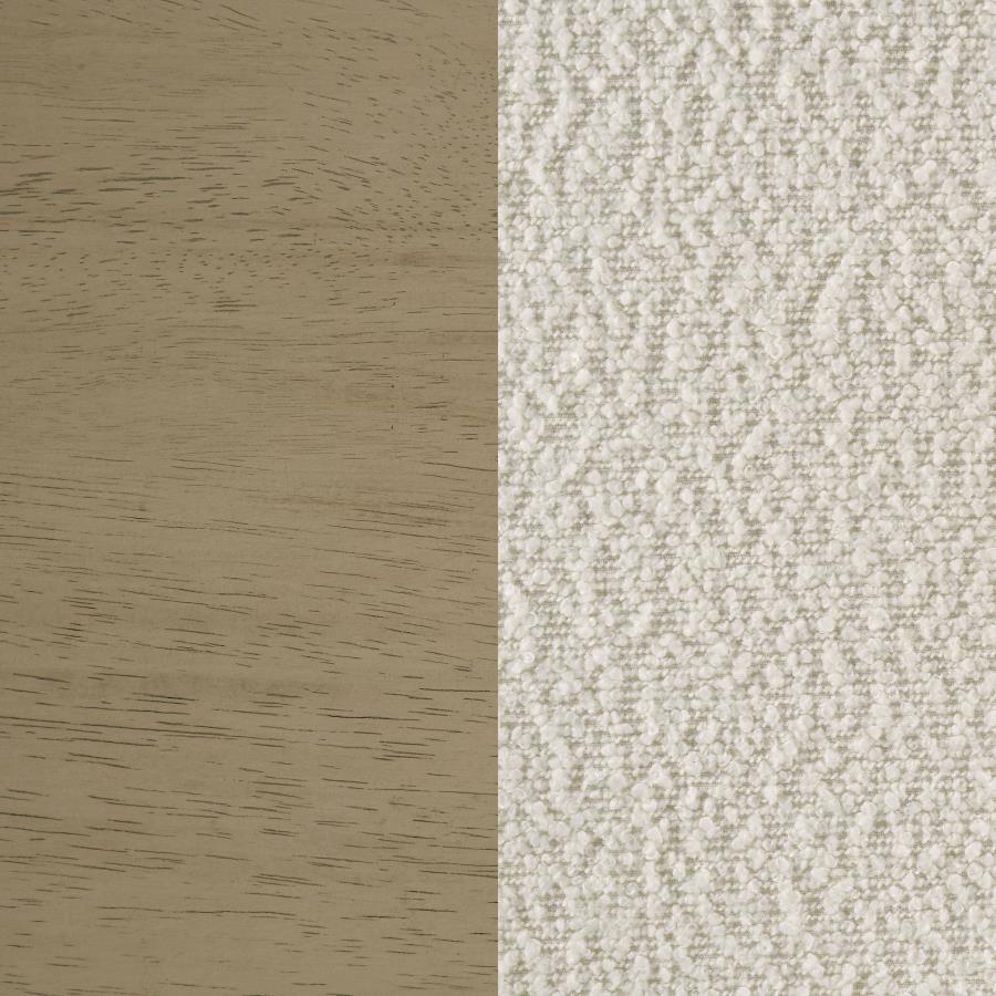 Kehoe Upholstered Dining Side Chair Cream and Natural Oak (Set of 2) - 193932NAT