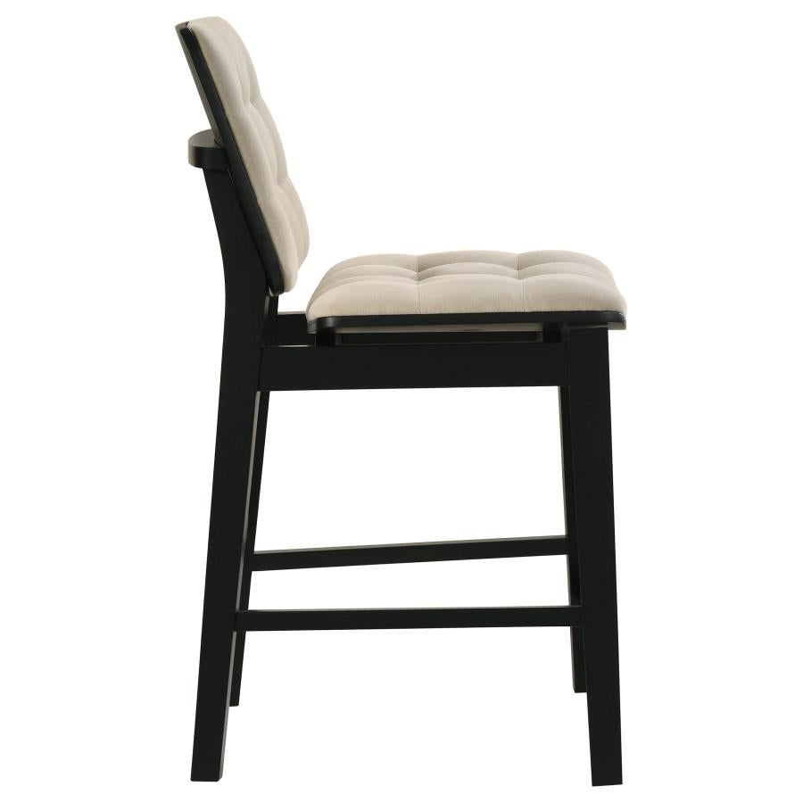 Hamlyn 5-piece Round Wood Counter Height Dining Set Cream and Black - 193938BLK-S5D