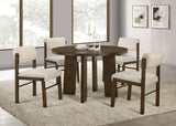 Strouse 5-piece Dining Set Cream and Walnut - 193940WAL-S5B