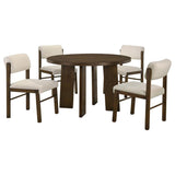 Strouse 5-piece Dining Set Cream and Walnut - 193940WAL-S5B