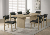 Decker 7-piece 82-inch Rectangular Dining Set Black and Natural Oak - 193951NAT-S7C