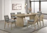 Decker 7-piece 82-inch Rectangular Dining Set Grey and Natural Oak - 193951NAT-S7E