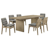 Decker 7-piece 82-inch Rectangular Dining Set Grey and Natural Oak - 193951NAT-S7E