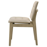 Redbridge Velvet Upholstered Side Chair Cream and Natural Oak (Set of 2) - 193952NAT