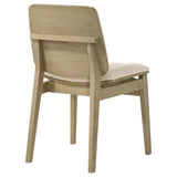 Redbridge Velvet Upholstered Side Chair Cream and Natural Oak (Set of 2) - 193952NAT