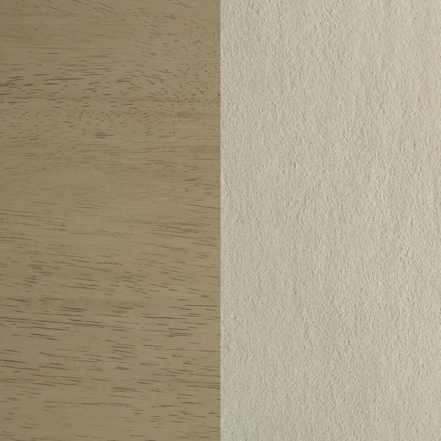 Redbridge Velvet Upholstered Side Chair Cream and Natural Oak (Set of 2) - 193952NAT