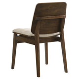Redbridge Velvet Upholstered Side Chair Cream and Walnut (Set of 2) - 193952WAL