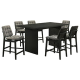 Decker 7-piece 70-inch Rectangular Counter Height Dining Set Grey and Black - 193958BLK-S7E
