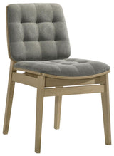 Redbridge Velvet Upholstered Side Chair Grey and Natural Oak (Set of 2) - 193962NAT