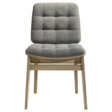 Redbridge Velvet Upholstered Side Chair Grey and Natural Oak (Set of 2) - 193962NAT