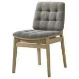Redbridge Velvet Upholstered Side Chair Grey and Natural Oak (Set of 2) - 193962NAT
