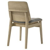 Redbridge Velvet Upholstered Side Chair Grey and Natural Oak (Set of 2) - 193962NAT
