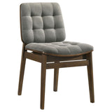 Redbridge Velvet Upholstered Side Chair Grey and Walnut (Set of 2) - 193962WAL