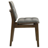 Redbridge Velvet Upholstered Side Chair Grey and Walnut (Set of 2) - 193962WAL