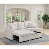 Upholstered Sectional With Pull Out Bed And Chaise Storage