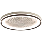 RGB Dimmable LED Enclosed Ceiling Fan With Light Flush Mount Bladeless, 6 Speed, Remote Control - White