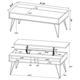 2 Piece Lift Top Coffee And End Table Set With Hairpin Legs - Golden Oak